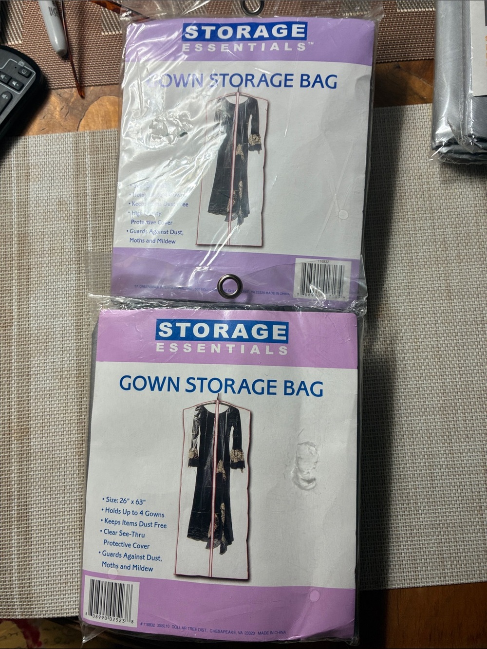 Gown Storage Bag - White/Clear